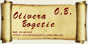 Olivera Bogetić vizit kartica